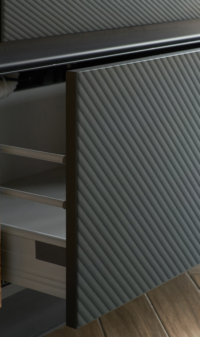 3D MDF PANEL DARK GREY