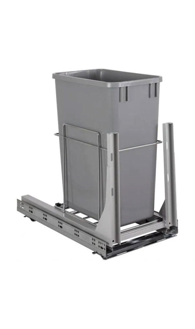 35QT WIRE SINGLE TRASHCAN PULLOUT WITH SOFT-CLOSE SLIDES