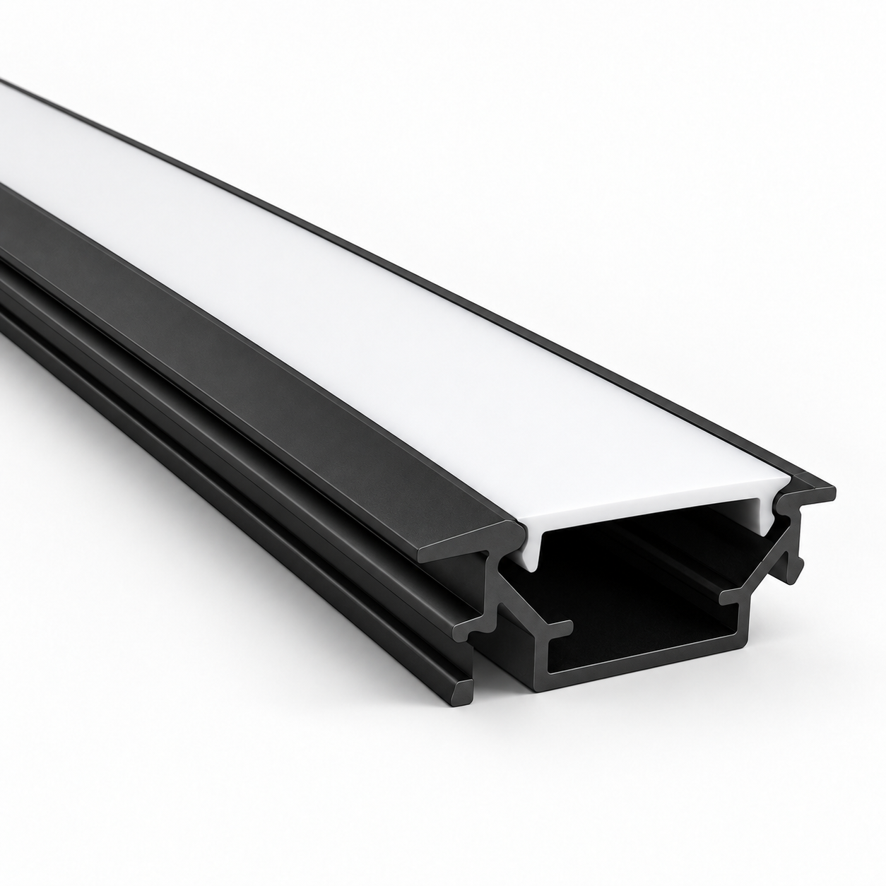 BLACK ALUMINUM PROFILE WITH FLANGES 9.84 FT