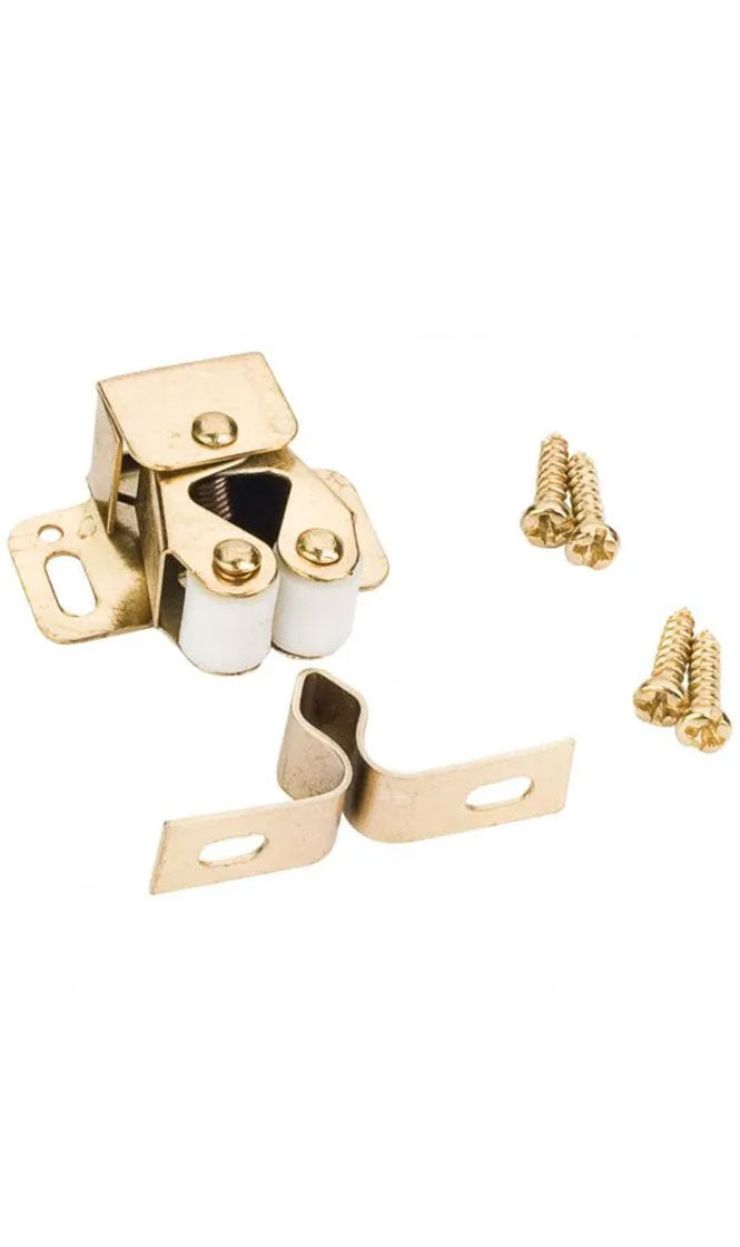 DOUBLE ROLLER CATCH WITH STRIKE AND SCREWS BRONZE