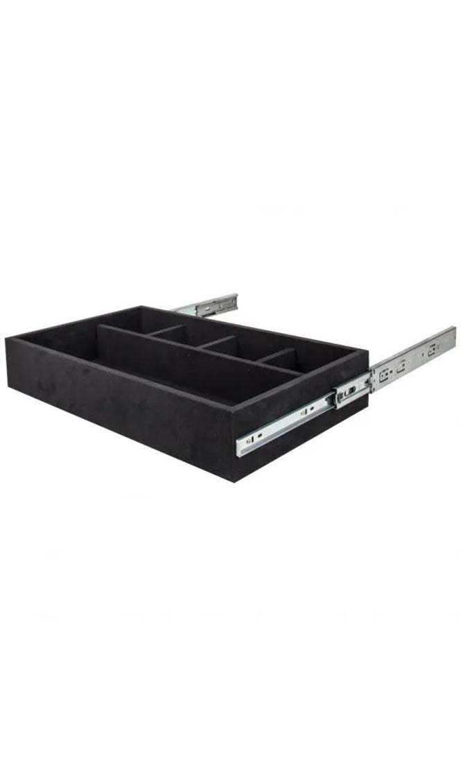 SO- BLACK FELT 5-COMPARTMENT JEWELRY ORGANIZER DRAWER