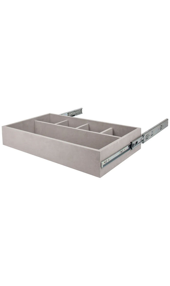 SO- GREY FELT 5-COMPARTMENT JEWELRY ORGANIZER DRAWER