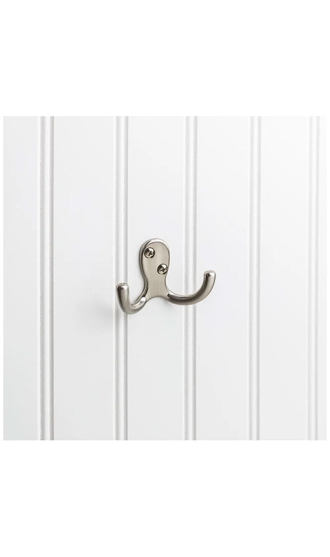 1-7/8" SLEEK AND CASUAL DOUBLE PRONG WALL MOUNTED HOOK
