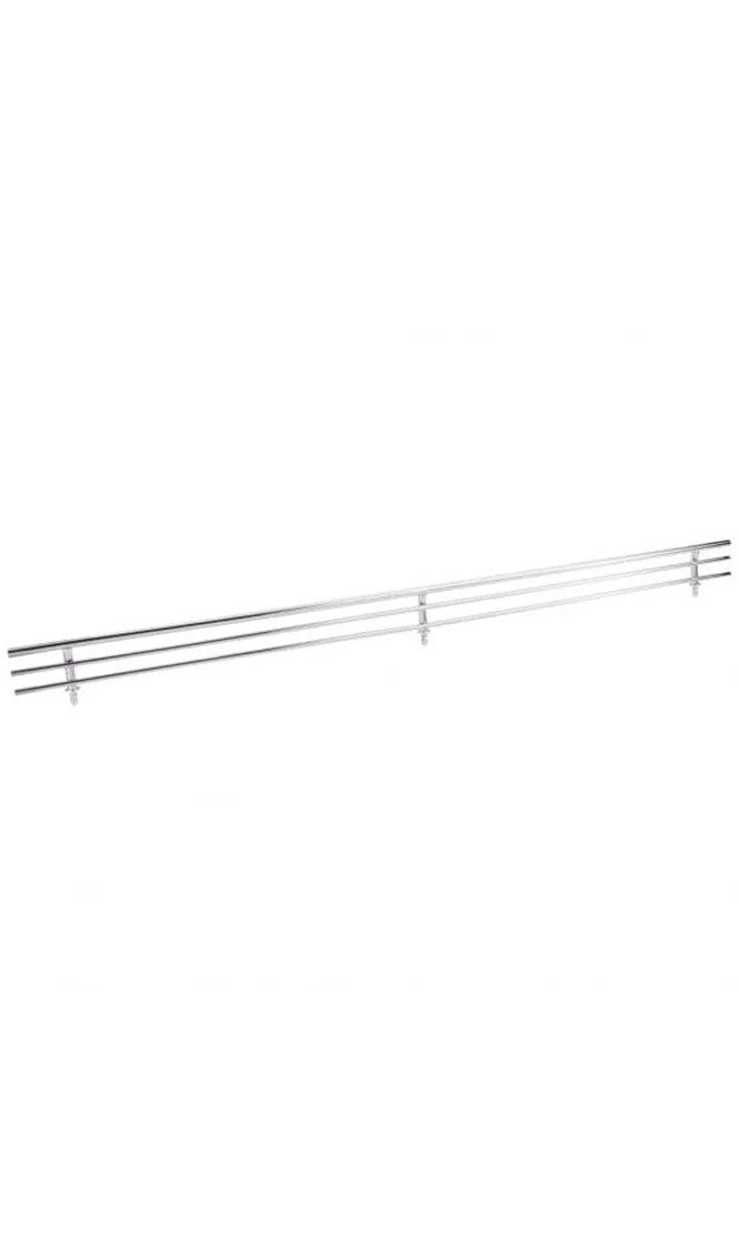 17" WIDE POLISHED CHROME WIRE SHOE FENCE FOR SHELVING