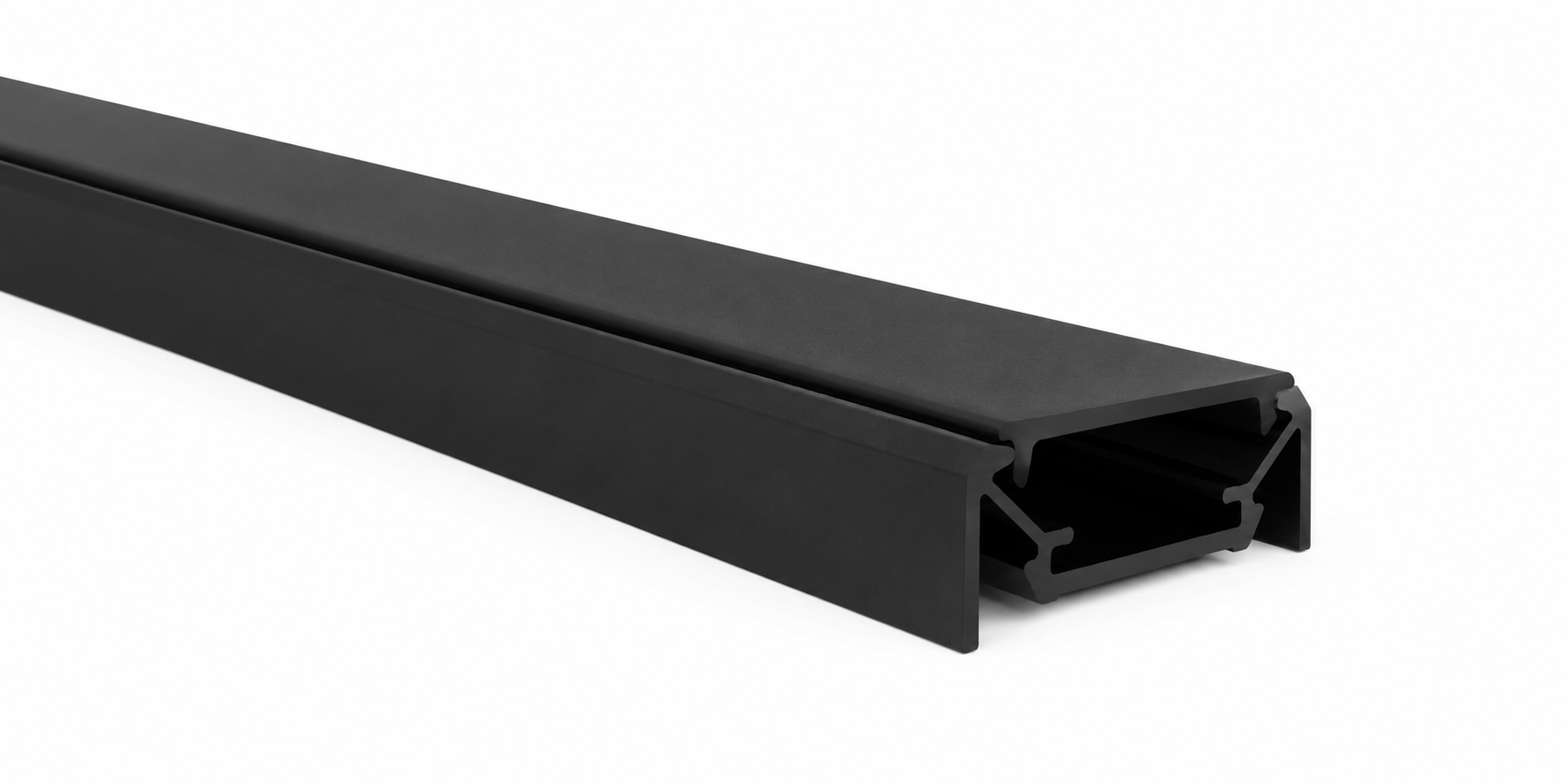 LED PROFILE FOR CLIPPING WITH DIFFUSER BLACK
