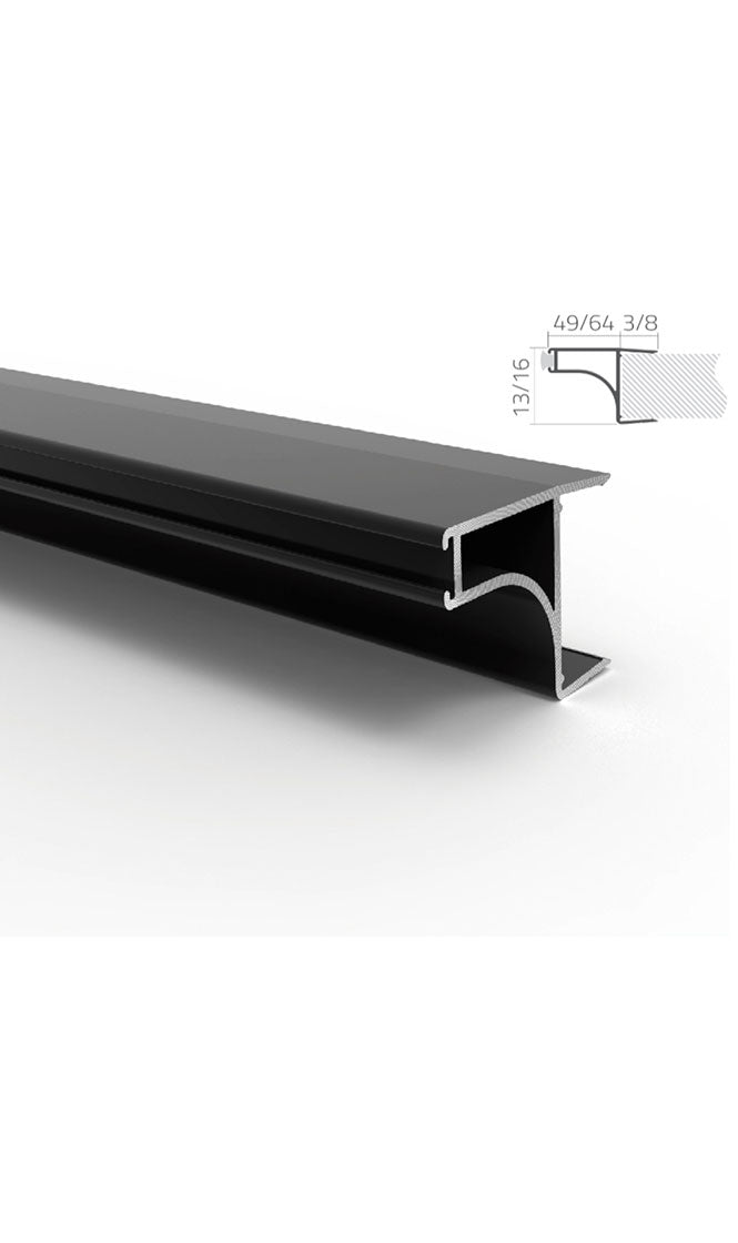 ALUMINUN PROFILE FOR DOOR AND DRAWER  BLACK - HIDDEN HANDLE 9.84 ft