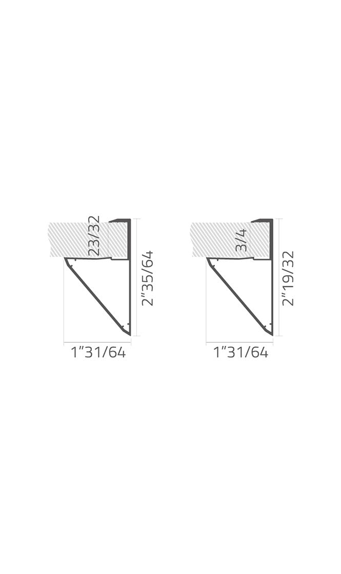 ALUMINUM PROFILE FOR FLOATING SHELVES 9.84 ft