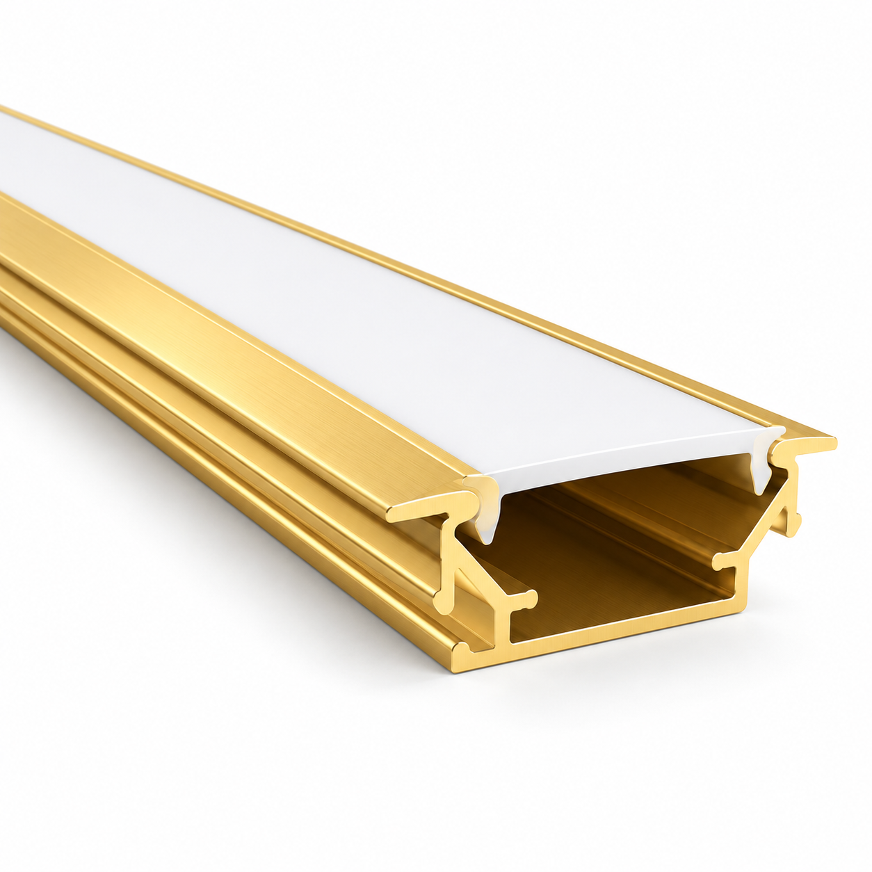 GOLD ALUMINUM PROFILE   WITH FLANGES 9.84 FT