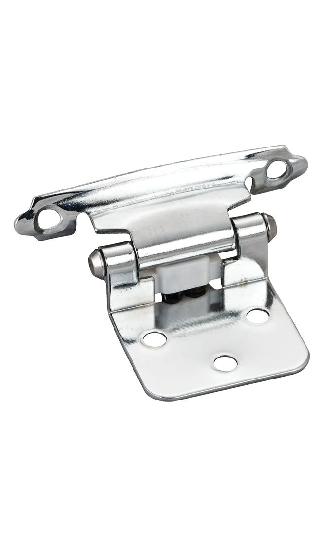 TRADITIONAL 1/2" OVERLAY HINGE WITH SCREWS - POLISHED CHROME