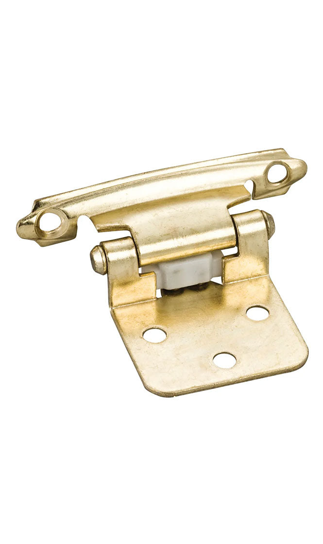 TRADITIONAL 1/2" OVERLAY HINGE WITH SCREWS - POLISHED BRASS