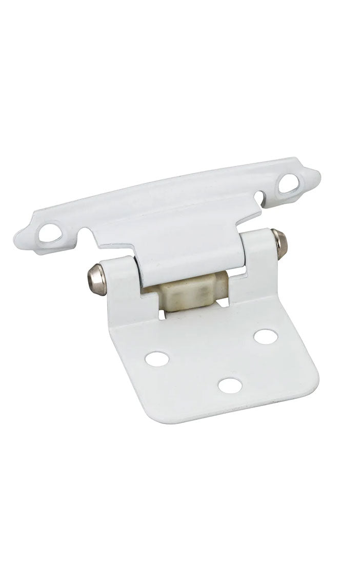 TRADITIONAL 1/2" OVERLAY HINGE WITH SCREWS - WHITE