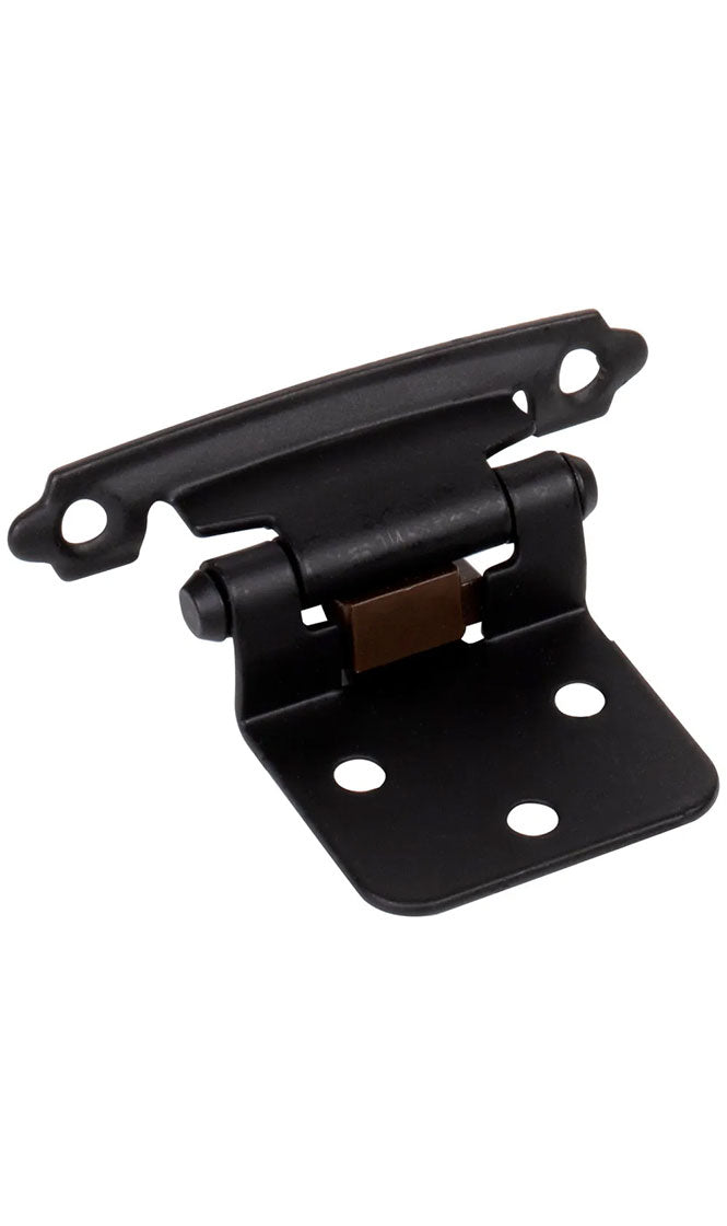 TRADITIONAL 1/2" OVERLAY HINGE WITH SCREWS - MATTE BLACK