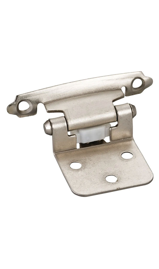 TRADITIONAL 1/2" OVERLAY HINGE WITH SCREWS - SATIN NICKEL