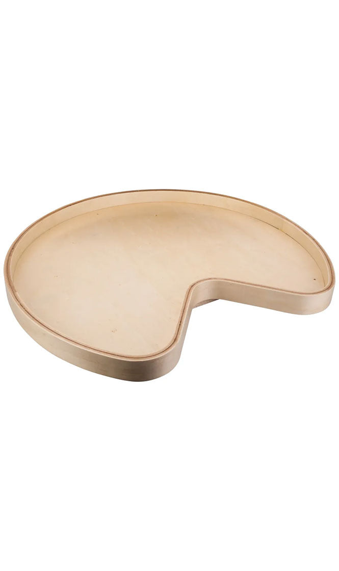 28" KIDNEY BANDED WOOD LAZY SUSAN SHELF WITH SWIVEL