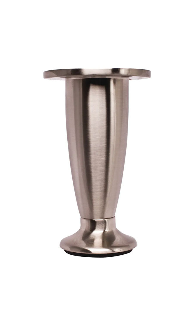 ADJUSTABLE 4" – 4-1/2" SATIN NICKEL ROUND METAL FURNITURE LEG