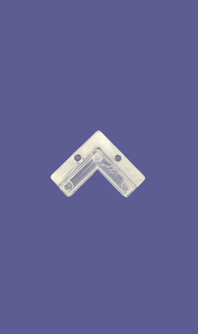 ATTACHED GLASS CLIP CORNER CLEAR
