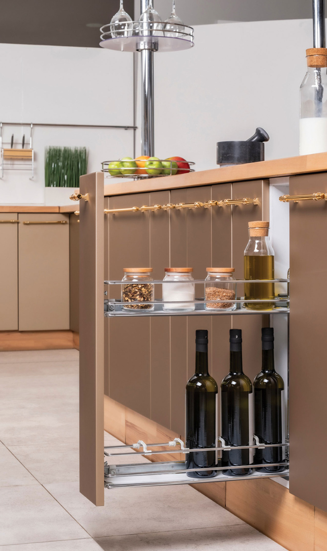 White Melamine Spice Rack Soft Close