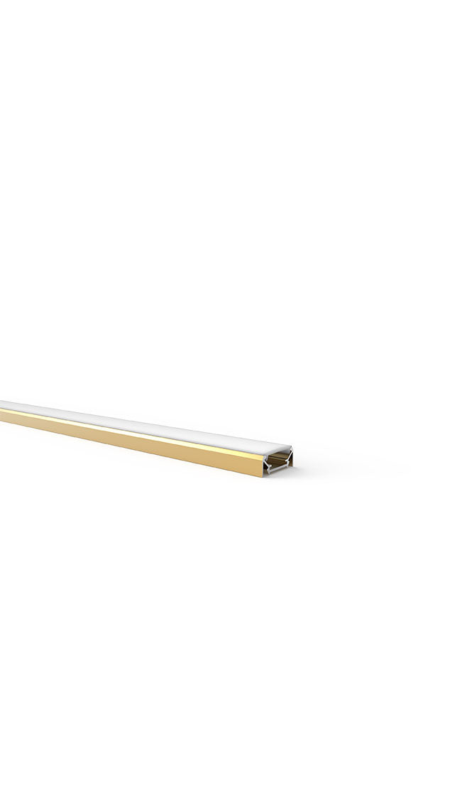 LED PROFILE FOR CLIPPING WITH DIFFUSER GOLD