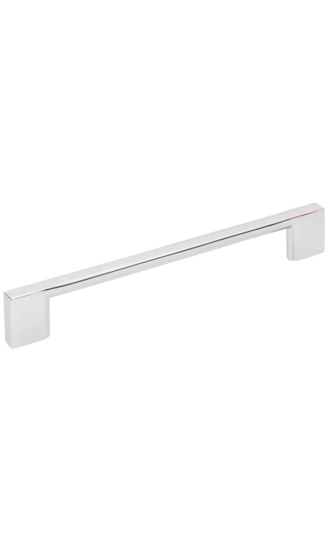 256 MM CENTER-TO-CENTER POLISHED CHROME SQUARE SUTTON CABINET BAR PULL
