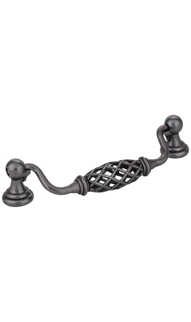 160 MM CENTER-TO-CENTER GUN METAL BIRDCAGE TUSCANY DROP & RING PULL