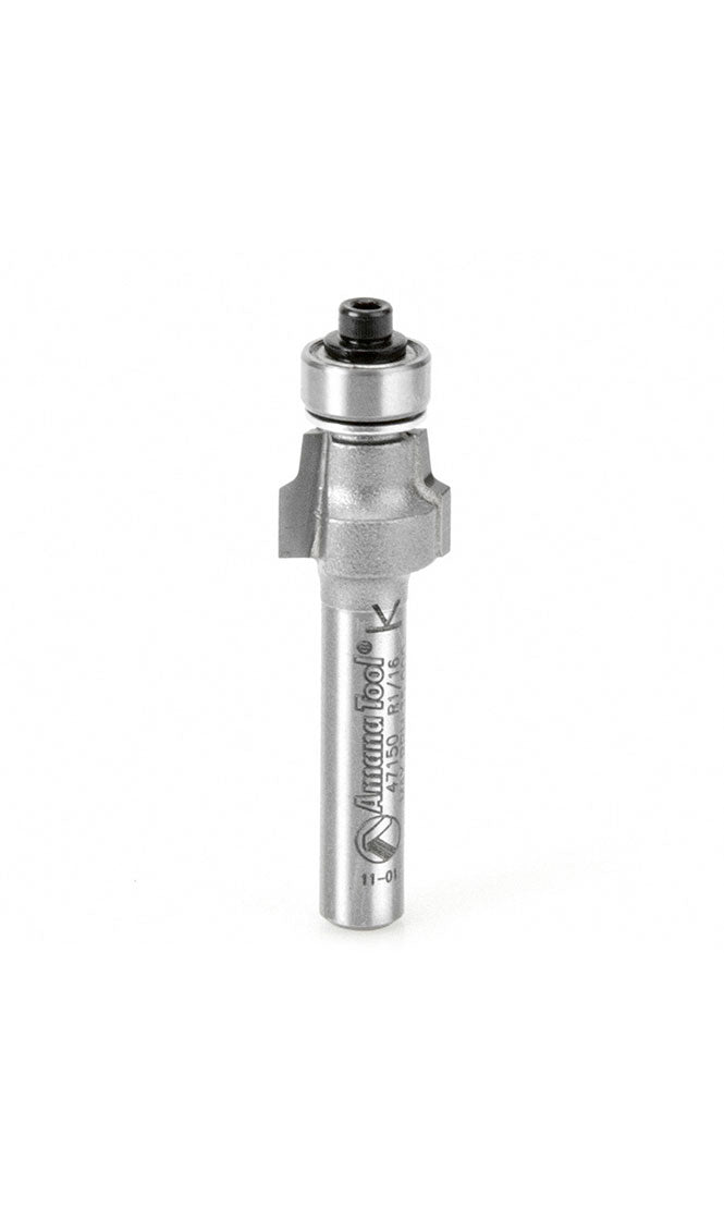 Carbide Tipped Flush Trim V-Groove 5/8 Diameter X 1 Inch X 1/4 Shank With Upper And Lower Ball Bearings