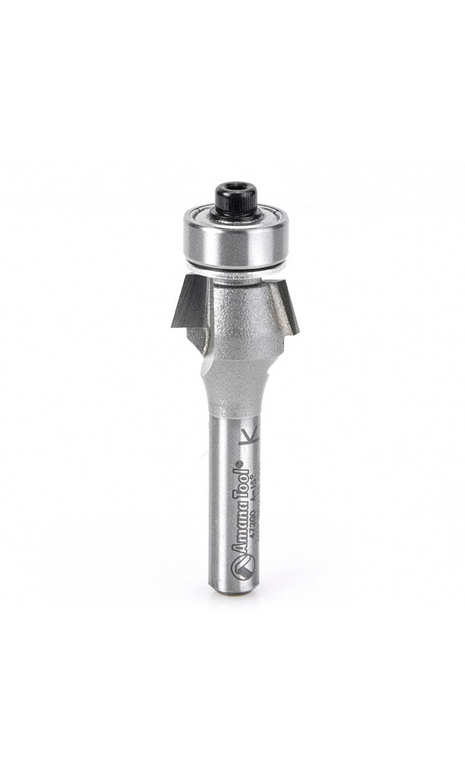 Carbide Tipped Bevel Laminate Trim 15 Deg X 5/8 Diameter X 1/4 x 1/4 Inch Shank With Ball Bearing