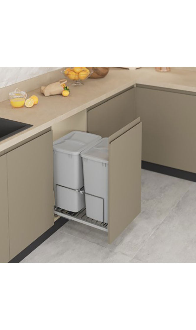 BOTTOM MOUNTED WASTE BIN 35+35L