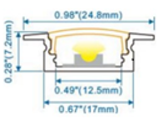 A technical dimension diagram of a small cylindrical component with measurement labels and arrows showing width and height in millimeters and inches.