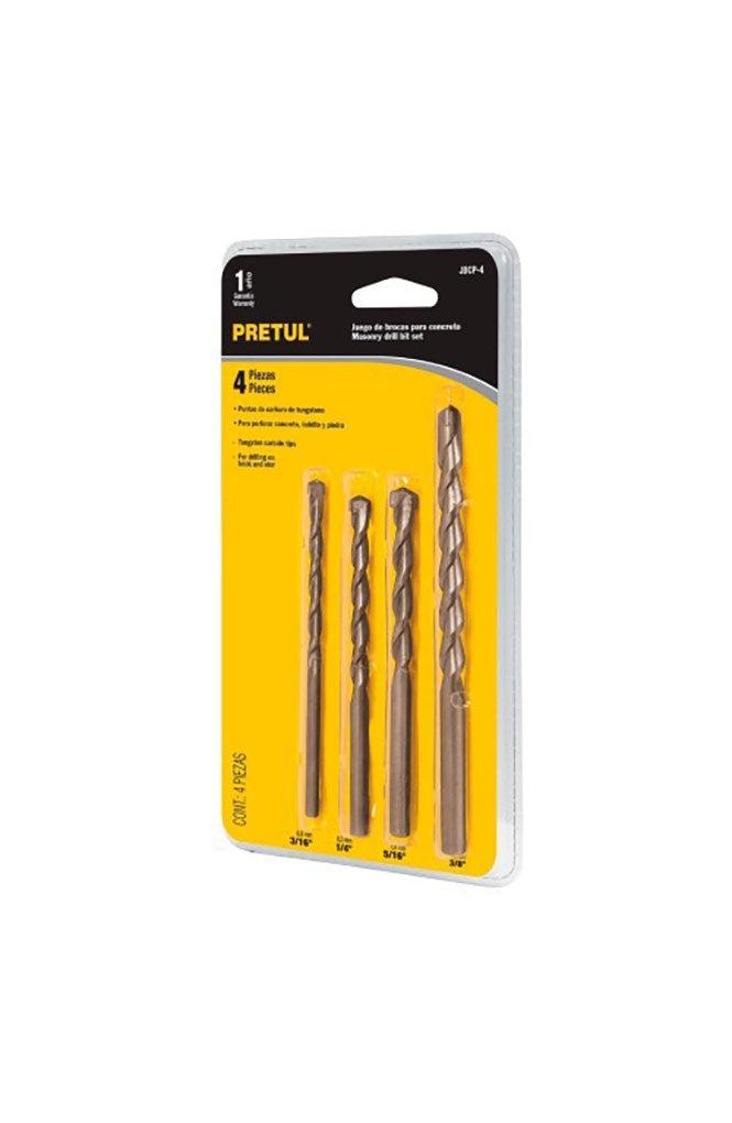 MASONRY DRILL BIT SET 4 PIECES