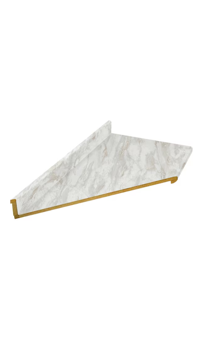 10 ft. Left Miter Laminate Countertop In Textured Drama Marble With Eased Edge 10 ft 120" x 25" x 1.125" (Z) (160106)