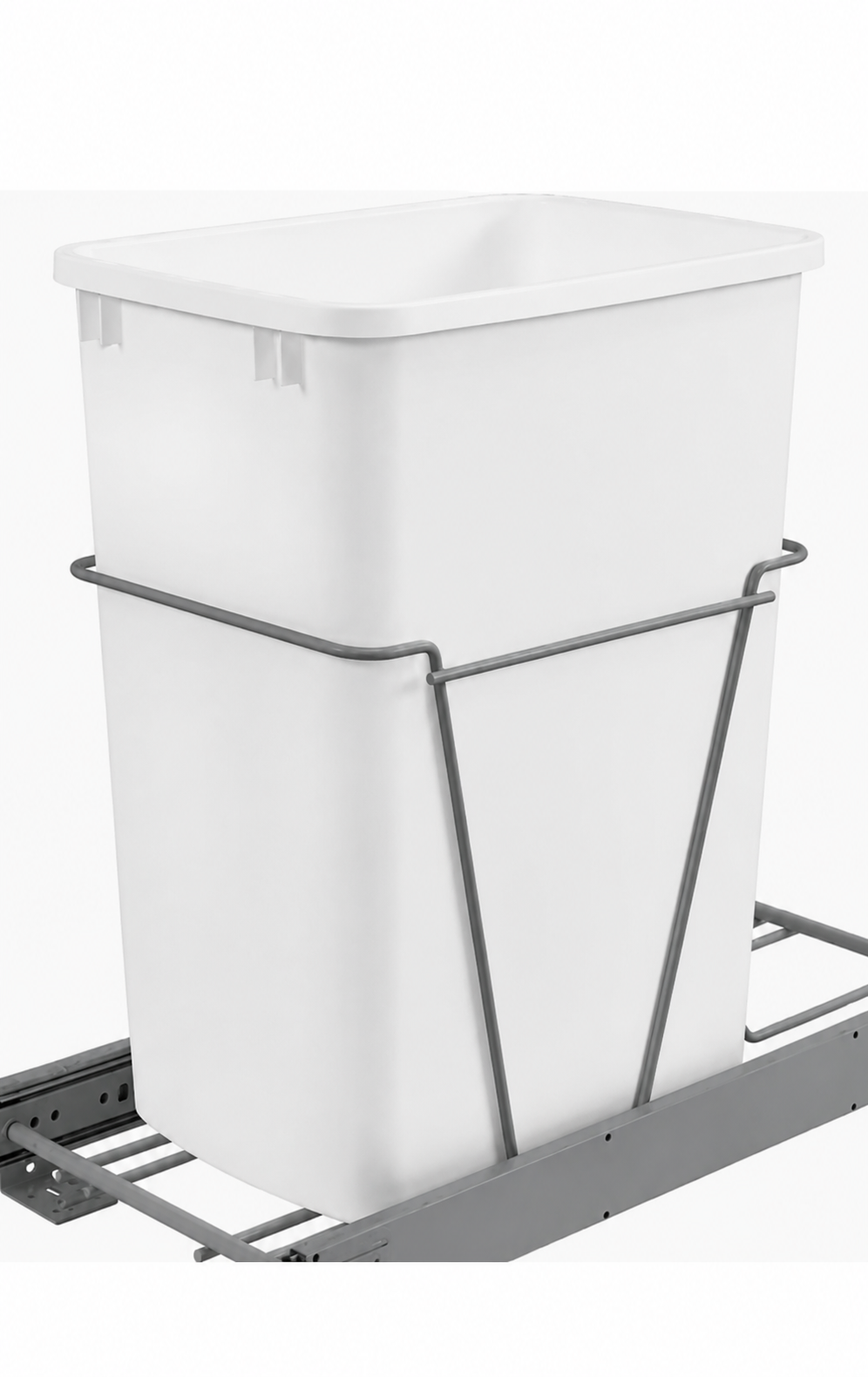 SINGLE HEAVY GAUGE TRASH PULL OUT WHITE